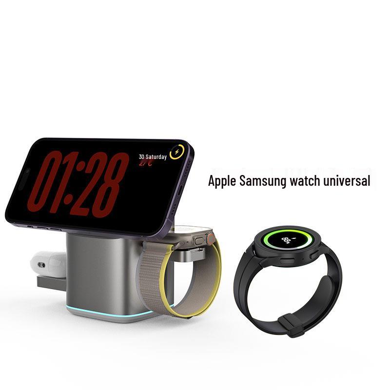 Сертифицированное Qi2 3-в-1 MagSafe Беспроводное Зарядное Устройство для Телефонов и Часов Apple и Samsung