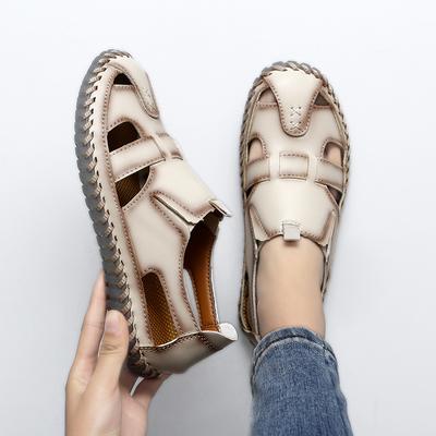 Женские кожаные сандалии Повседневная обувь Летние пляжные сандалии