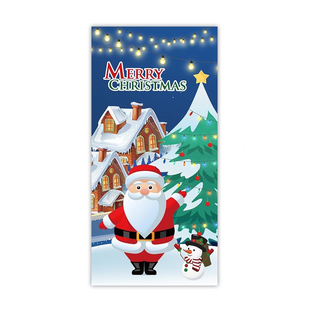 90x185cm Christmas Hanging Cloth Background Christmas Door Cover  Indoor and Outdoor