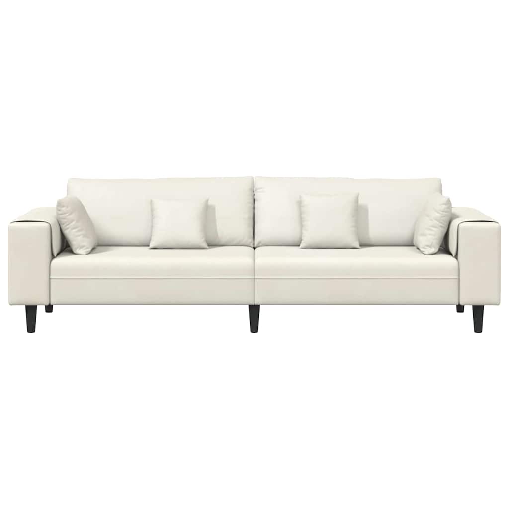 Cream Sofa 250 x 77 x 76 cm Velvet