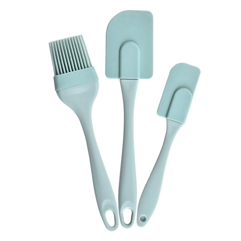 3Pcs Silicone Cake Spatula Set Cooking Tools Oil Brush Dough Scrapers Cake Grill Tools Cream Brushes Kitchen Baking Accessories
