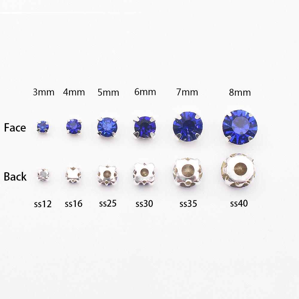 Promotion Ss12 -Ss40 Crystals Claw Cup Rhinestone Shiny Strass Stones Metal Base Fabric Beads Craft Top Rhinestones for Clothes