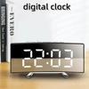 LED Digital Alarm Clock Curved Screen Mirror Display Silent Smart Desktop Clock Student Bedroom Table Clock