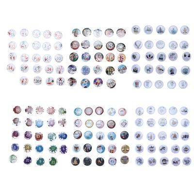 Булавка на пуговице с счастливым номером, булавка на пуговице с уникальным узором, мультяшная брошь-календарь Адвента