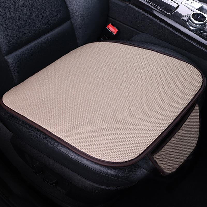 Чехол на подушку сиденья автомобиля, всесезонный, универсальный, льняной, противоскользящий, дышащий, внутренняя подушка для мужчин и женщин, передняя и задняя подушка для спинки сиденья автомобиля