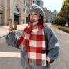 New plaid scarf women's autumn and winter blend thickened warm versatile shawl with student scarf