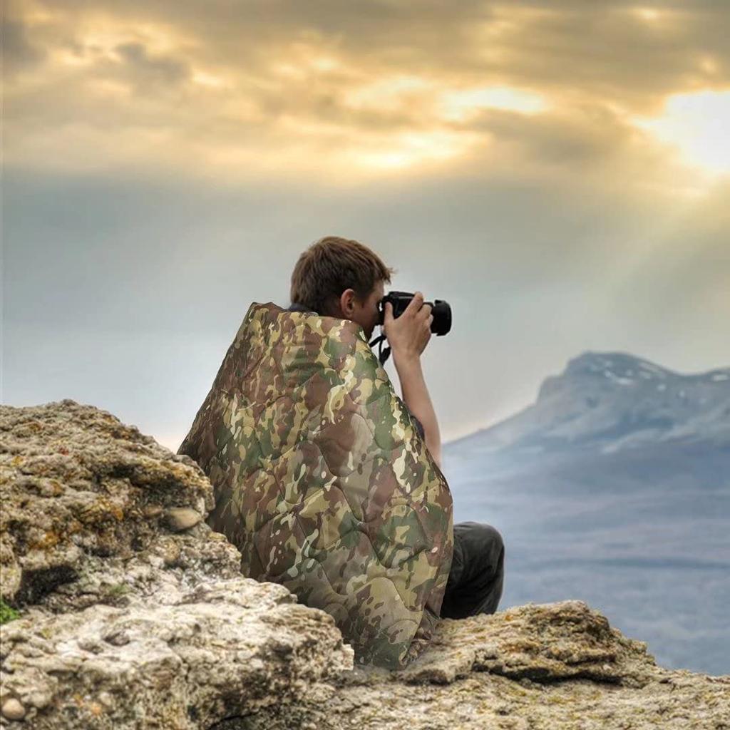 Kylebooker Камуфляжное одеяло для кемпинга, одеяло для пикника, уличное одеяло, пляжное одеяло — пухлое, компактное, легкое и теплое