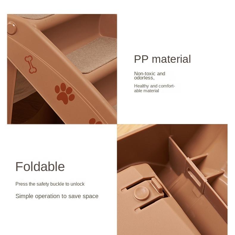 Складные пластиковые лестницы для домашних животных для высоких кроватей, прочные, для использования в помещении и на открытом воздухе для собак и кошек, нескользящие лестницы для домашних животных для дома или путешествий