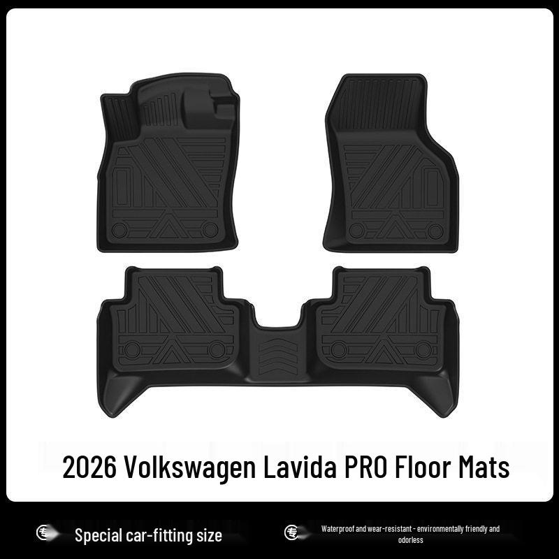 Коврик в багажник Volkswagen Lavida PRO 26-го года: 3D Всепогодные, Водонепроницаемые, Экологичные, Без Запаха TPE с Текстурой Углеродного Волокна