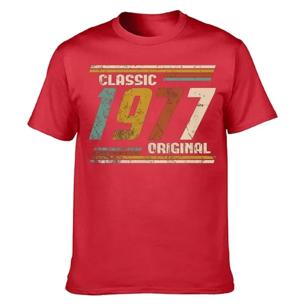 Novelty Awesome Vintage Classic 1977 Original 46th T Shirts Streetwear Short Sleeve Birthday Gifts Summer Style T-shirt Men