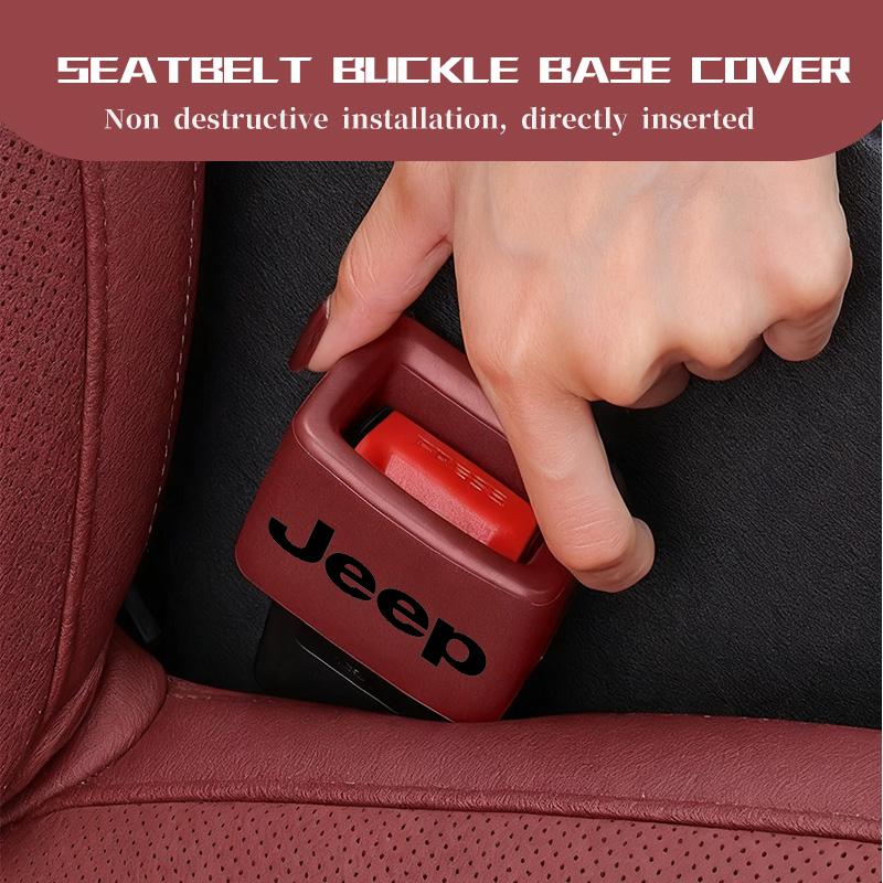 APK6 Car Seat Belt Anti Scratch Base Protector Cover Accessories For Jeep Compass Renegade Cherokee Wrangler JK Patriot Liberty