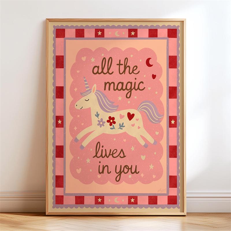 Bohemia Motivates Children's Nursery Canvas Posters Cute Animal Illustrations Wall Art Printed Pictures for Bedroom Home Decor
