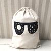 Toy Home Canvas Storage Bag Animal Stripe Pattern Cotton Laundry Bag Cute Basket Drawstring Dirty Clothes Organizer Bag