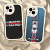 M-Martini Racing Горизонтальная полоска Для IPhone 16 15 14 13 12 11 Pro Max Plus Ударопрочный кожаный мягкий чехол для телефона