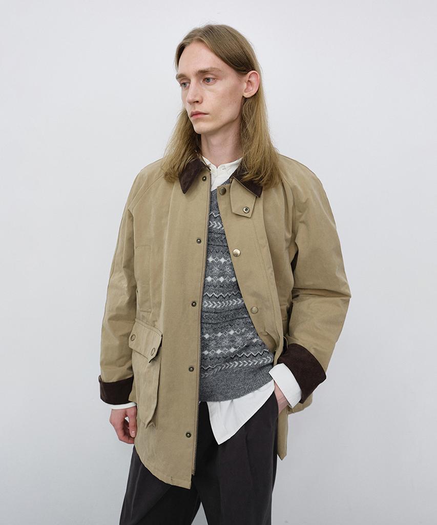 DUNST FOR MEN Unisex Waxed Cotton Hunting Jacket_Udju6C111_Beige