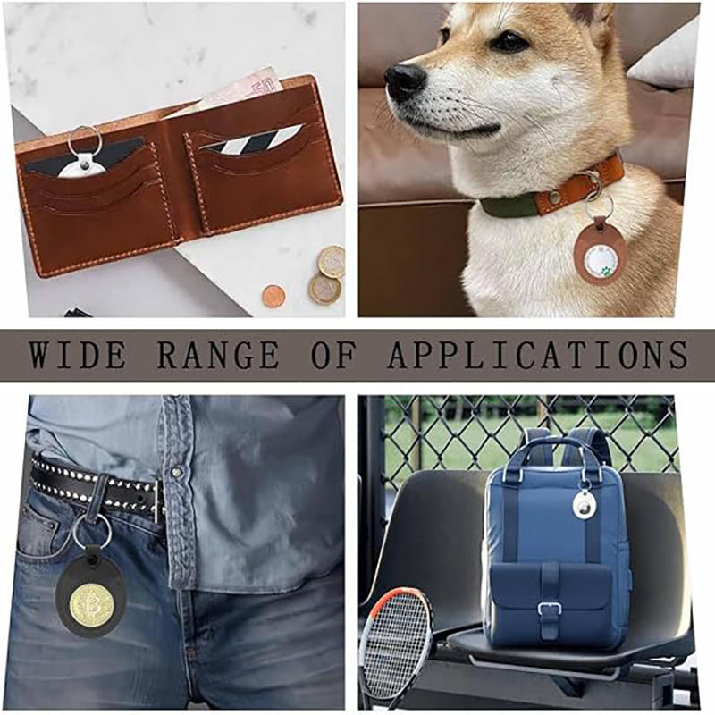 Leather Coin Holder Keychain Double Side Coin Display Case Medallion Sobriety Coin Recovery Chip Airtag Challenge Coin