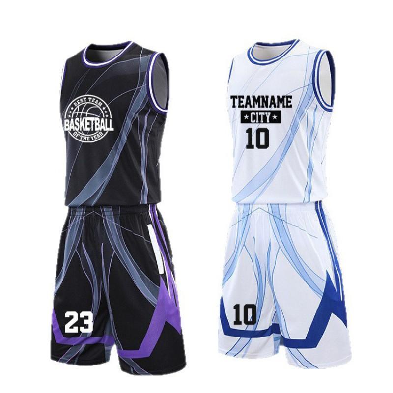 Mens Basketball Jersey Set Training Uniform Team Sportswear Custom Print Sleeveless Breathable Athletic Wear