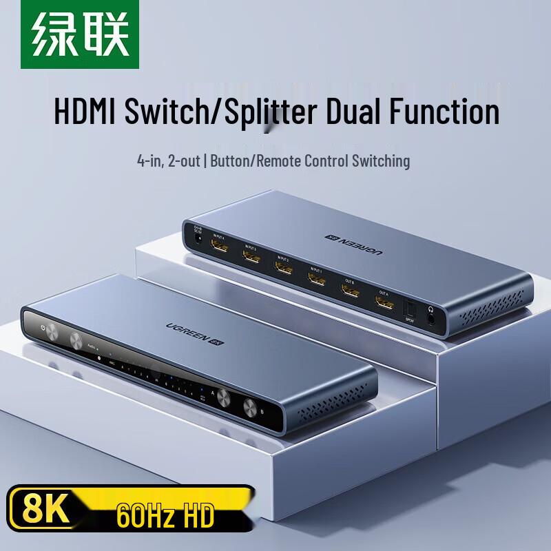 Ugreen Матричный коммутатор HDMI 2.1 4 входа / 2 выхода 4K/8K