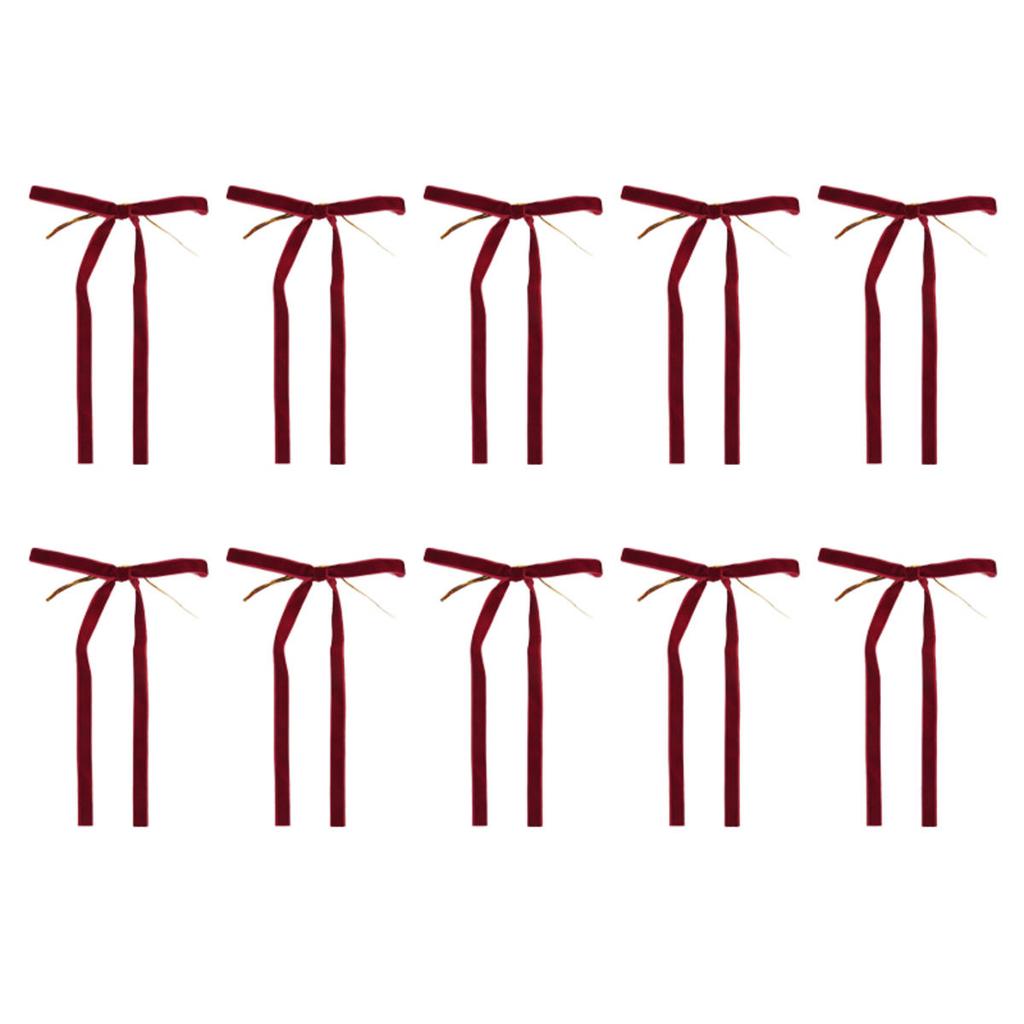 Christmas Bows Christmas Tree Ornaments for Wreaths Velvet Ribbon Bows for Indoor Outdoor Party Decorations