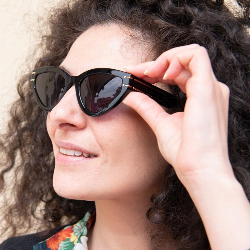 Солнцезащитные очки в ретро-оправе «кошачий глаз» черепахового цвета 2023 года — элегантная авангардная двухцветная маленькая оправа