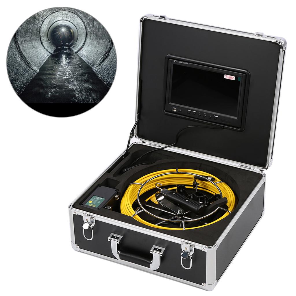 9in Display DVR 1080P Dual Camera IP68 Waterproof Underground Pipe Inspection with 98.4ft Cable