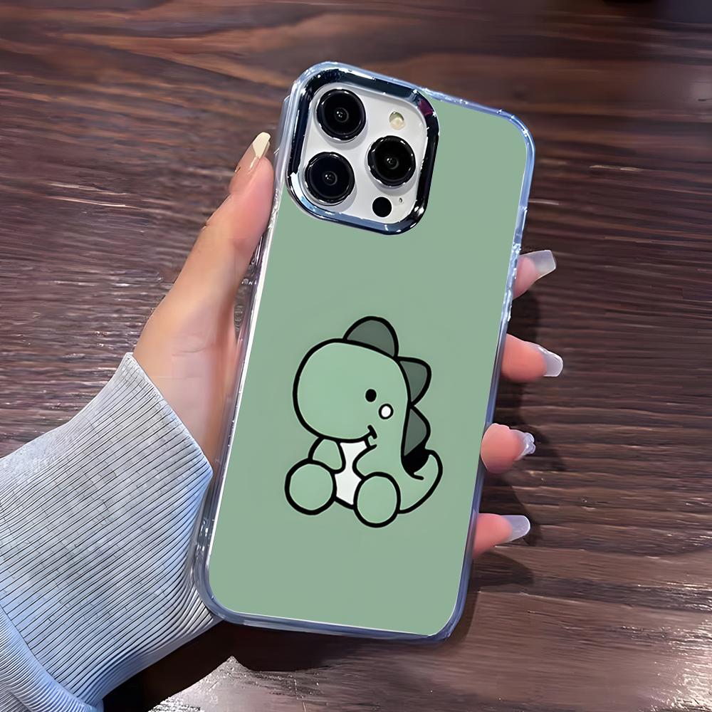 Милый мультяшный чехол для телефона с динозаврами Для IPhone 17 Pro Max 16 15 14 Pro Max IPhone 13 Pro Max 11 Plus Прозрачная крышка