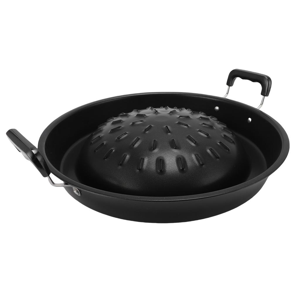 Тайская сковорода-гриль для барбекю 2 в 1 с антипригарным покрытием, равномерным нагревом, алюминиевая сковорода для хот-пота, гриль на древесном угле для помещений