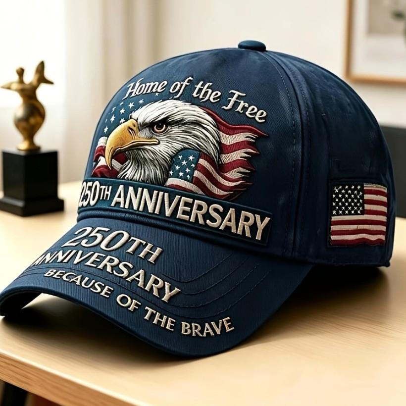 POD heat transfer baseball hat D digital printing American anniversary hat outdoor sun hat