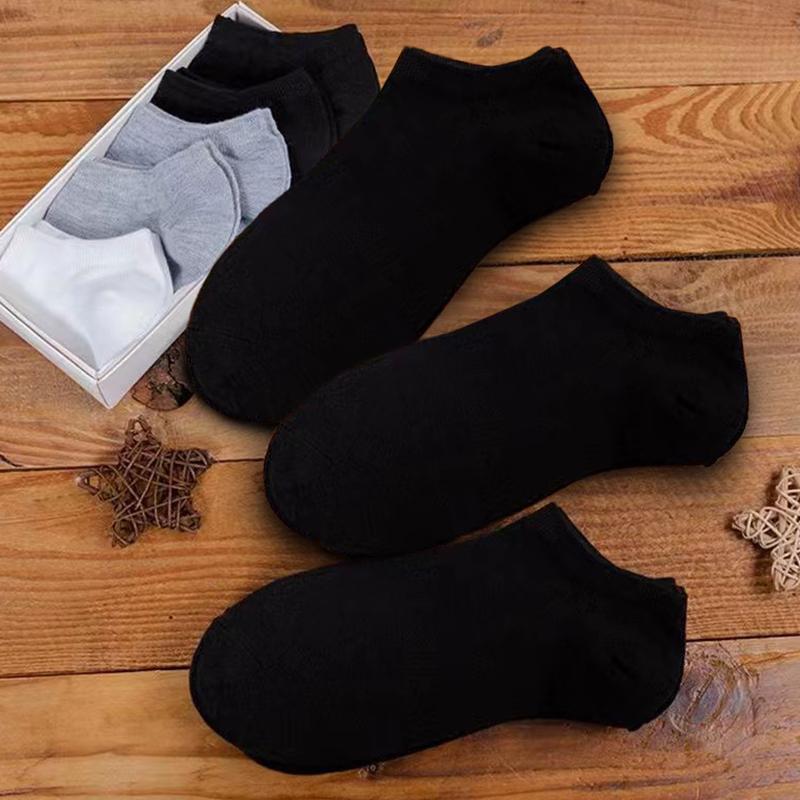 Комплект из 5 шт. хлопковых носков-лодочек с низким верхом, дышащие носки с защитой от пота и запаха, с коротким носком и длиной до середины икры