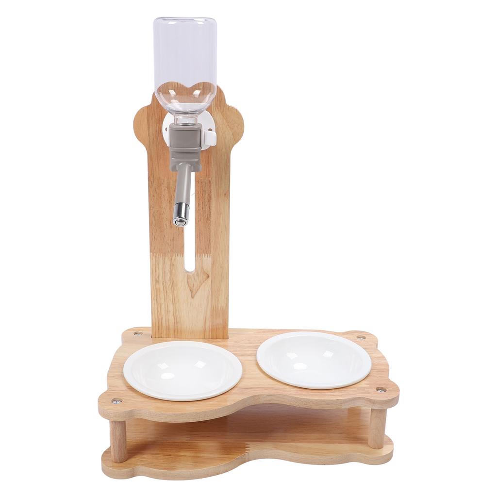 Деревянные миски для корма для кошек, многофункциональные, автоматические, 2 в 1, набор из мисок для корма и воды для кошек