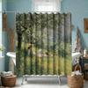 1 French Impressionist Art Bathroom Curtain | Spring Field Festival Theme, 180*180cm, Polyester, Unlined, Includes 12 Hooks, M