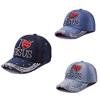 Women Men Adjustable Bling Letter Rhinestone Denim Baseball Cap Hat