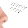10Pcs Nose Ring Set Women  Crystal Stainless Steel Nose Piercing