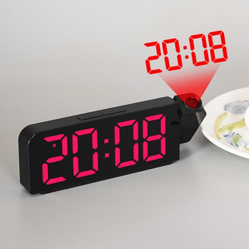 Проекционный будильник с питанием от USB, TEMP, дата, ночной режим, отключение питания, память, настольные часы, 2 режима отображения, 12 ч/24 ч, светодиодные цифровые часы