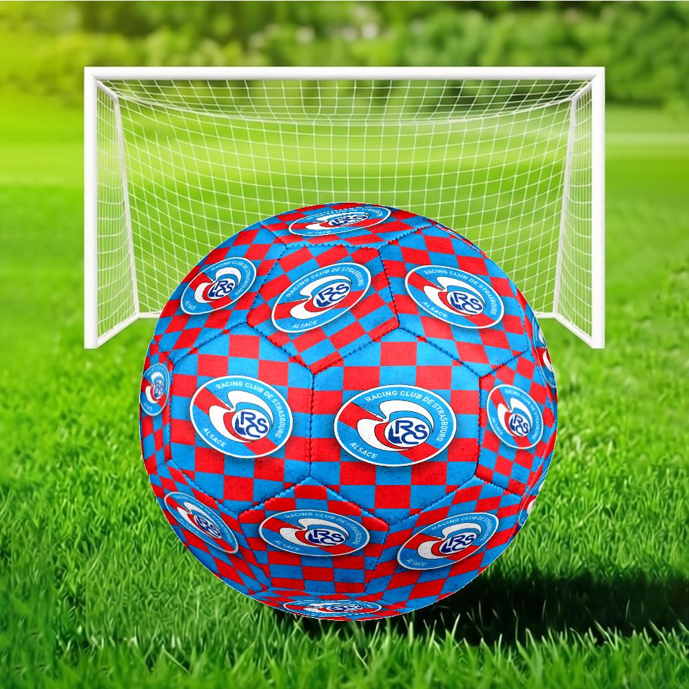 Racing Club Strasbourg Crest Soccer Ball Size 5 Soccer Ball, Machine-stitched, Soft and Comfortable, Suitable for Training and Matches Fan Gift