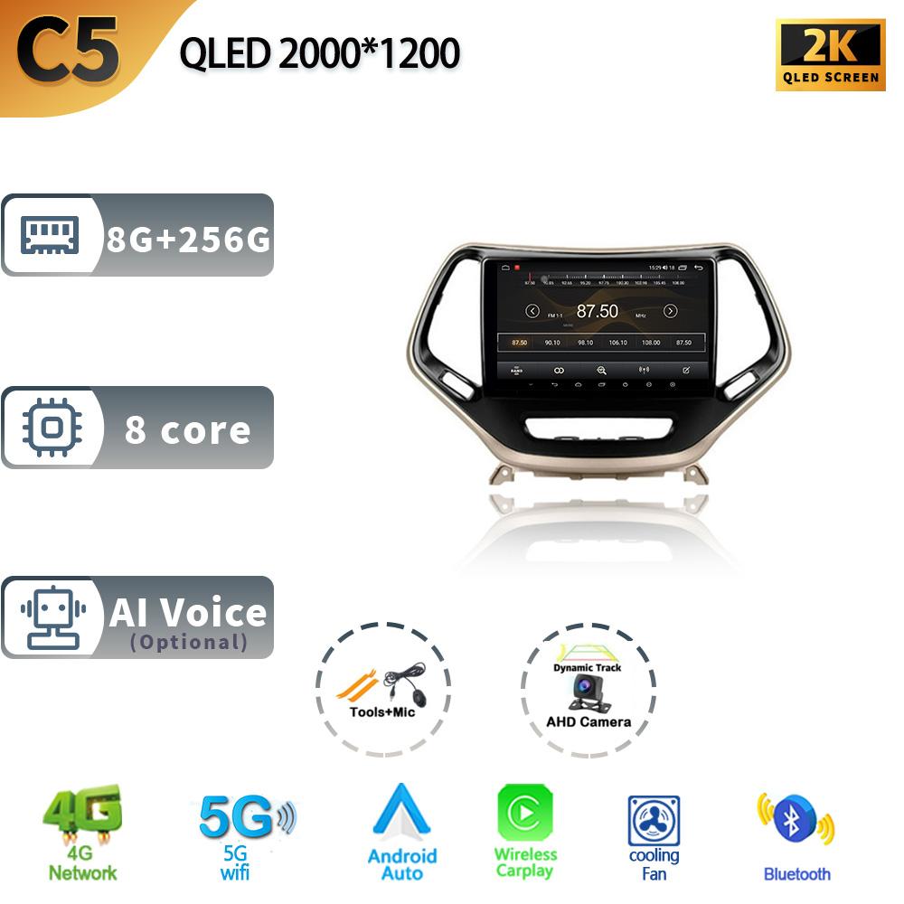 Android13 для Jeep Cherokee 5 KL 2014 - 2018 Мультимедиа Навигация GPS 4G WIFI Авто Радио Плеер Автомобильная Стереосистема Carplay Радио Экран