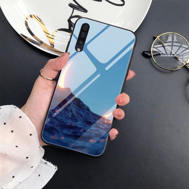 Чехол с горным пейзажем для Samsung Galaxy A71 A72 A70 A73 A53 A13 5g A03 A22 A21s A03 Core A42 A52, защитный стеклянный чехол