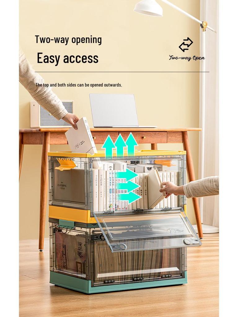 Большой уличный портативный прозрачный складной ящик для хранения одежды, игрушек, закусок, книг - пыленепроницаемый и идеально подходит для домашнего использования.