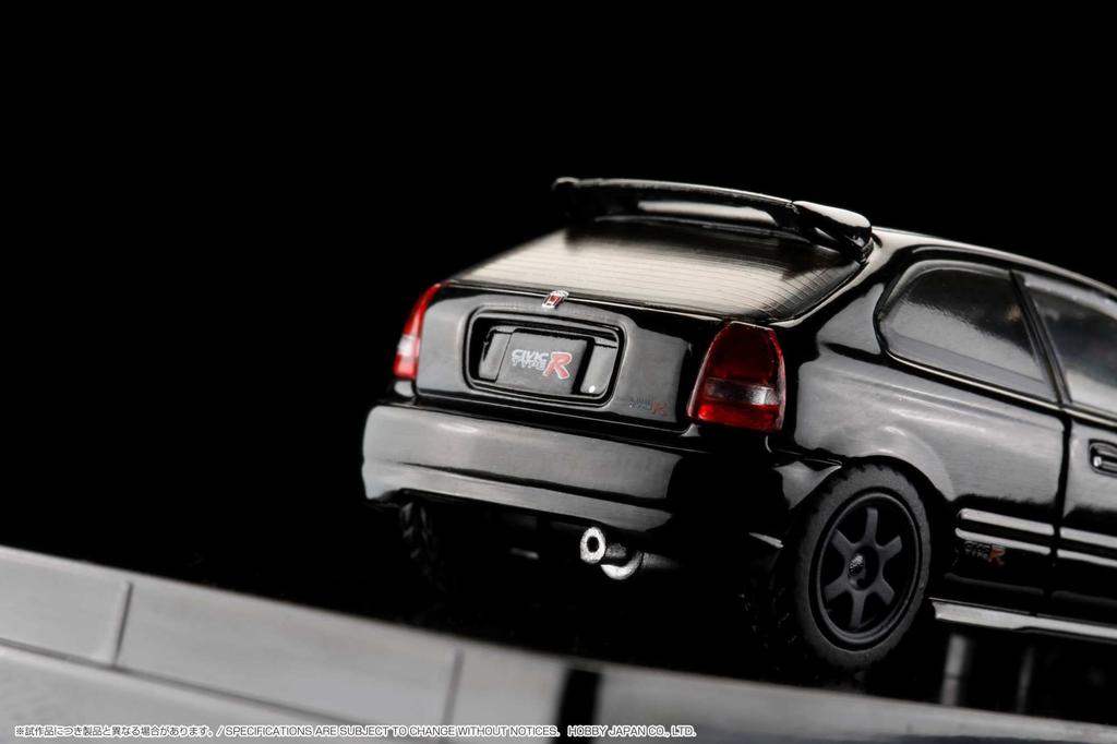 HJ64 Honda CIVIC Type R Custom Version with Engine Display Model Starlight Black Pearl Finished Product HJ642016EBK 1/64 (EK9) /