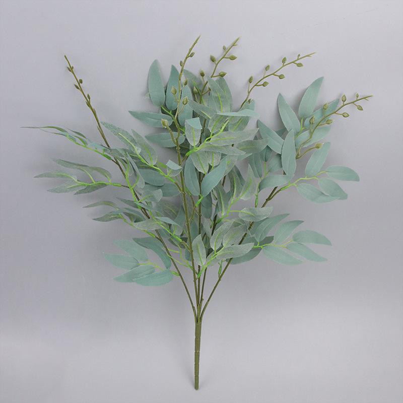 5 веток шелковой искусственной ивы букет искусственные зеленые листья вечеринка свадьба фон украшение искусственная листва лоза DIY растительный венок
