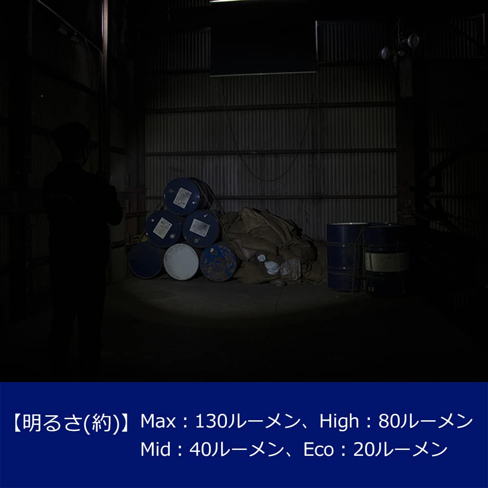 Фонарик GENTOS LED Light Перезаряжаемый Перезаряжаемый 130 Люмен G Series Handy Light Фонарик (Специальная батарея/батарея типа ААА) ГФ-104РГ