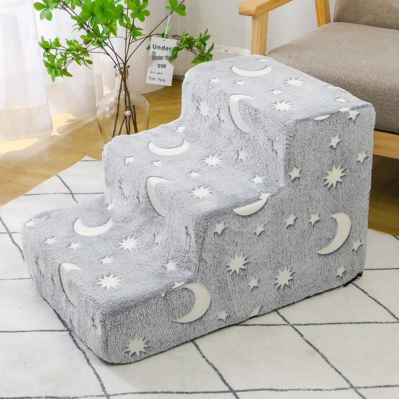 Светящаяся рампа для питомца: Губчатые ступеньки для маленьких собак - Наклонный диван-кровать Teddy