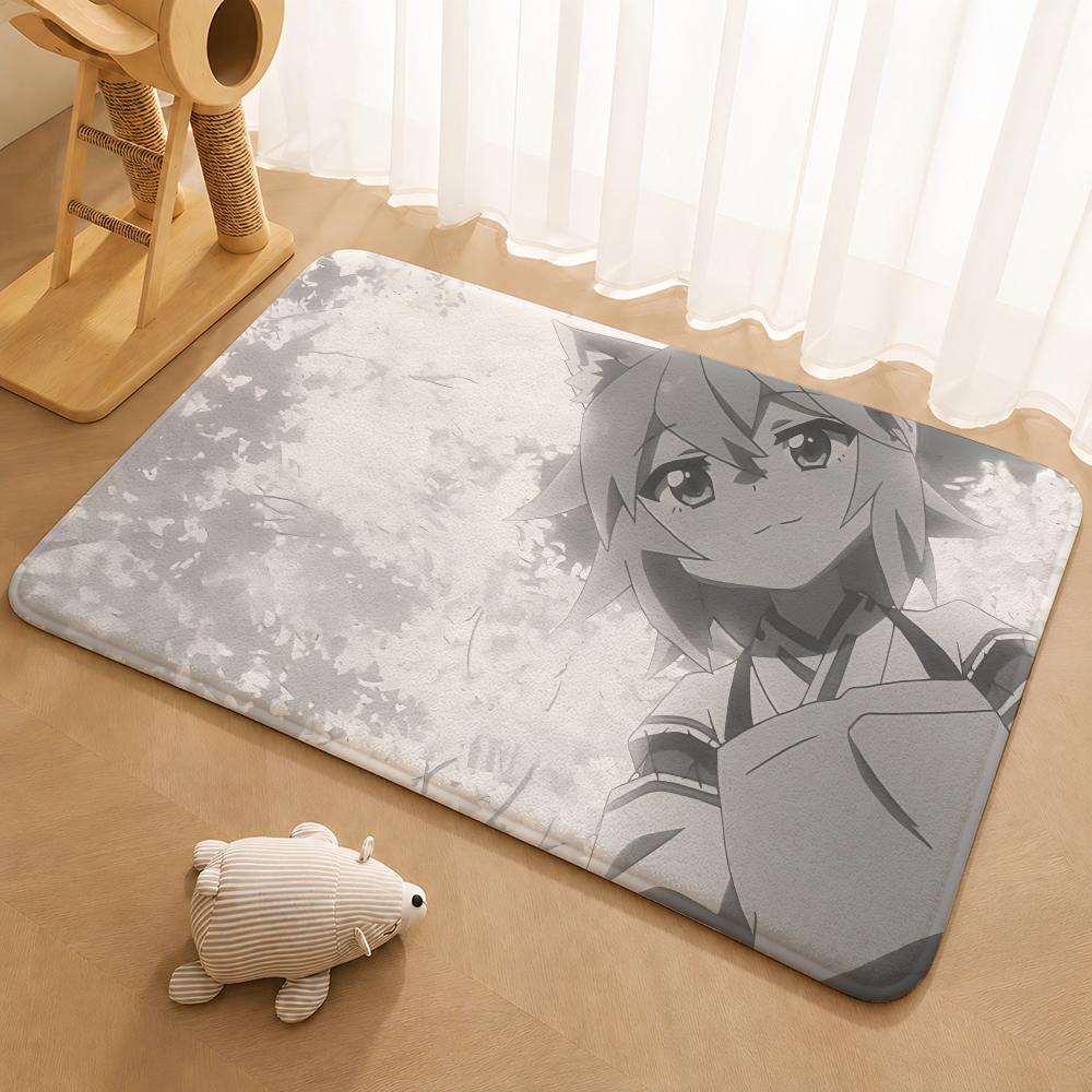 The Helpful Fox Senko San Cartoon Floor Mat Floor Mat Soft Flannel Non-Slip Door  Rug for Living Room