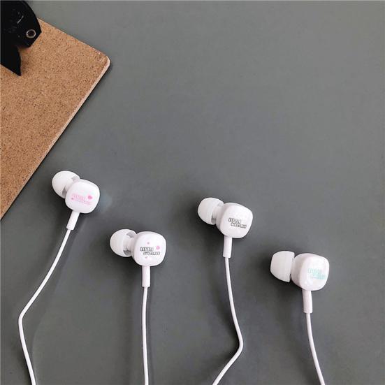 Universal Cute Cartoon Earbuds Bass In-Ear Wired Mic Earphone with Storage Box