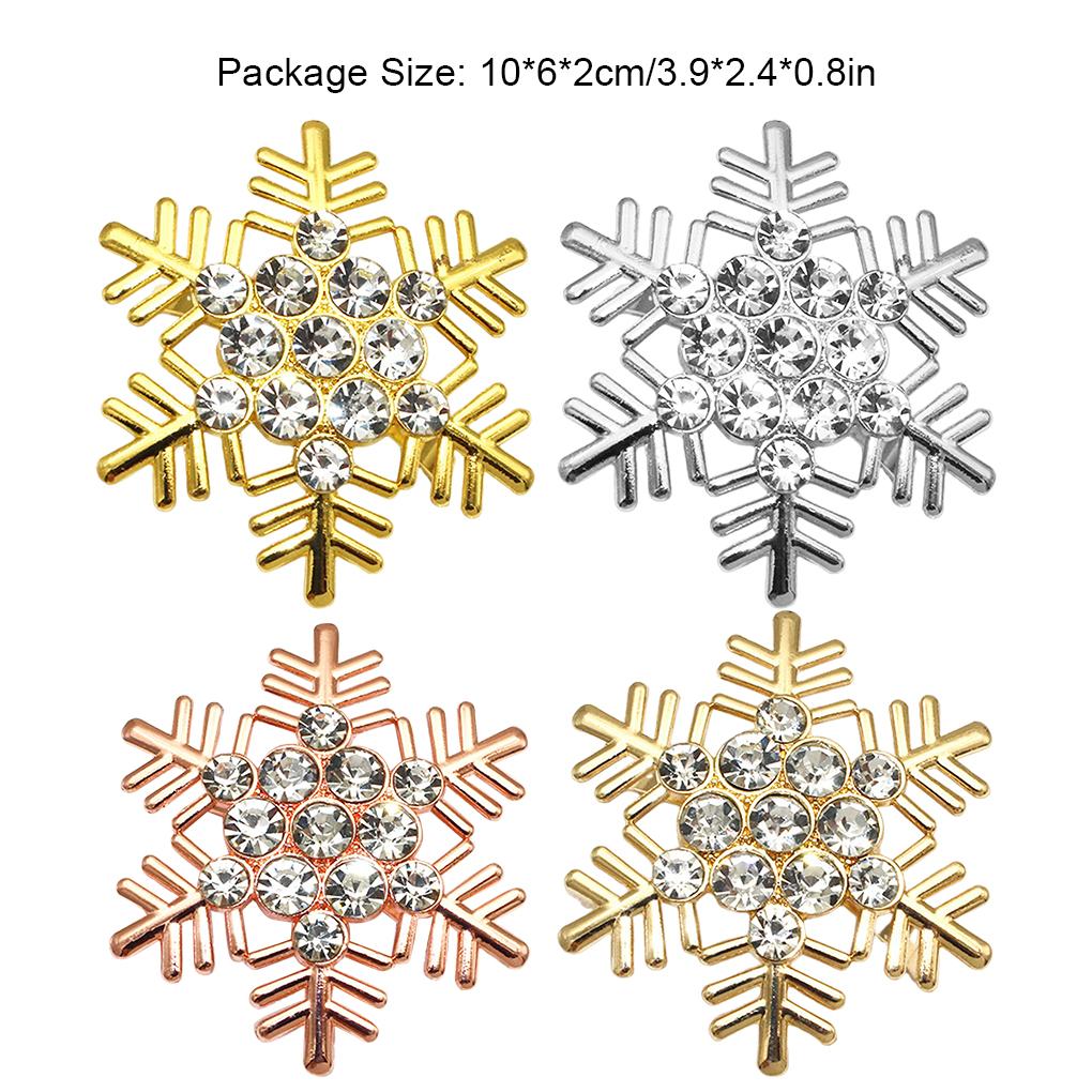 Мерцающие рождественские снежинки кольца для салфеток для элегантного украшения стола сплав кольцо для рта