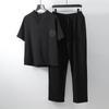 Men's Clothing Large Size Tracksuit Husband Summer Suit Linen T-shirt Fashion Male Set Chinese Style Plus Two Piece