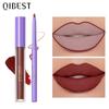 QIBEST New Non-stick Cup Non-fading Lip Gloss Repair Lip Liner Pencil Matte Long Lasting Colorful Lipstick