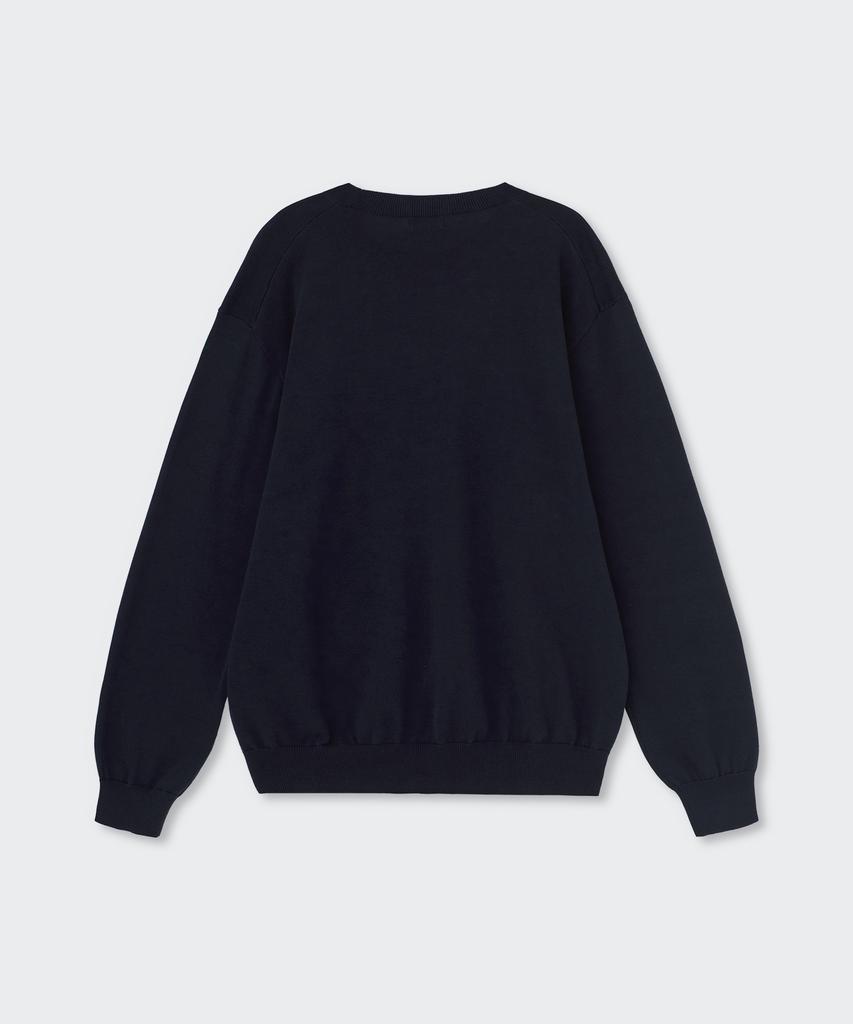 MUSINSA STANDARD Washable Supima Cotton Crew Neck Knit [Navy]