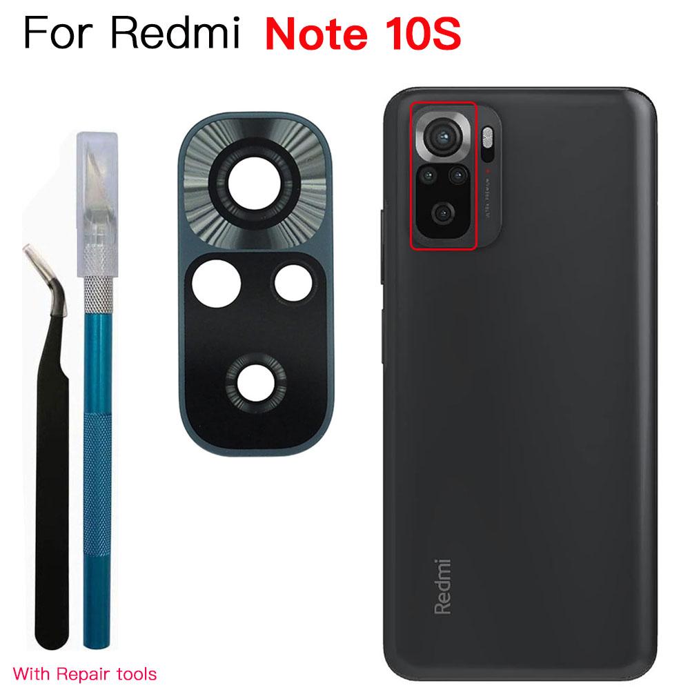 Замена стекла объектива задней камеры для Xiaomi Redmi Note 9 9s 10 10s Pro с двухсторонним клеем, ремонт