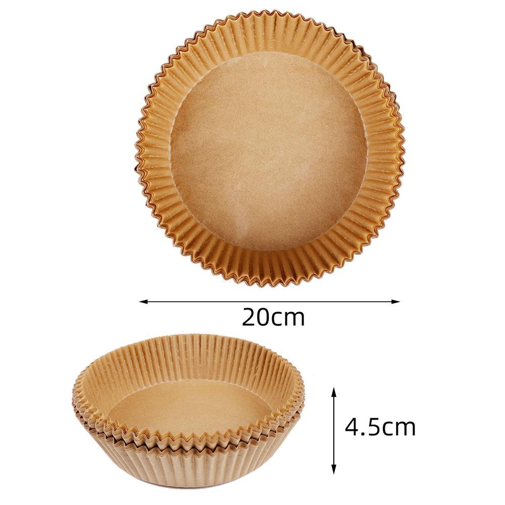 50 шт. одноразовые бумажные вкладыши для аэрофритюрницы, антипригарные вкладыши для аэрофритюрницы премиум-класса размером 16 см/6,3 дюйма, бумага для выпечки для выпечки и запекания